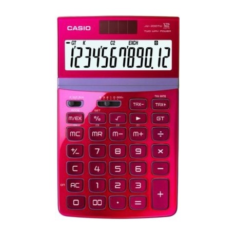 CALCULATRICE BUREAU 12 CH COULEUR BORDEAUX BRILLANT JW200TW