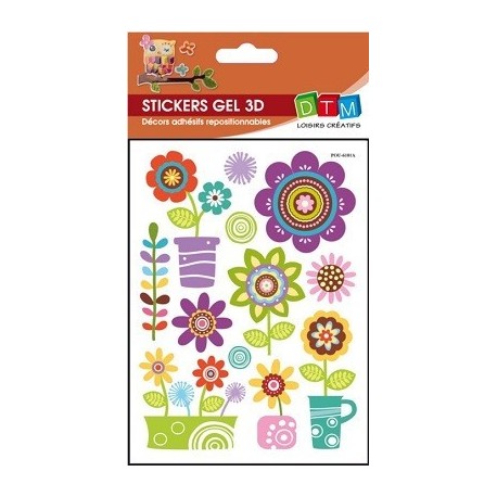 STICKERS GEL 3D FLEURS