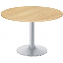 Table individuelle ronde Diam. 120 cm Chêne clair piétement gris alu