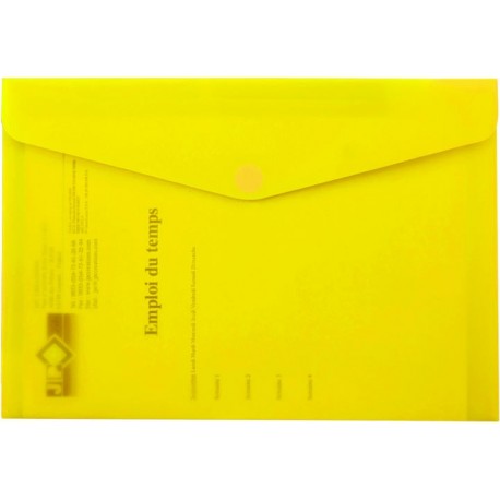 POCHETTE POLYPRO A SCRATCH 24 X 33,5 CM JAUNE 891842