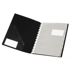 PORTE CARTES VISITE GEODE A4 NOIR POUR 200 A 400 CARTES VIQUEL 044605-05