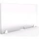 PANNEAU ECRAN DE PROTECTION PLEXI H60xL80CM FENTE 15x6CM+SUPPORT METAL BLANC