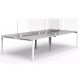 PANNEAU ECRAN DE PROTECTION PLEXI H60xL80CM FENTE 15x6CM+SUPPORT METAL BLANC