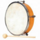 TAMBOURIN PEAU + MAILLOCHE D25