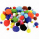 POMPONS TAILLES ET COULEURS ASSORTIES SACHET DE 300