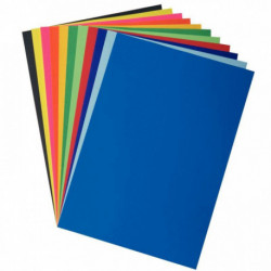 PAPIER AFFICHE 60X80CM BLEU FONCÉ PQT x25 FEUILLES 85G