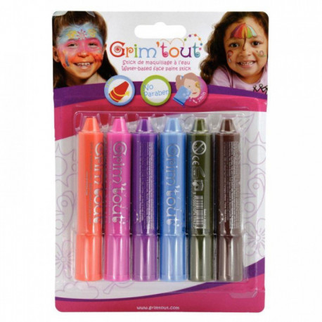 MAQUILLAGE GRIM TOUT LOT DE 6 STICKS COULEURS ARC EN CIEL GT41882