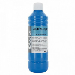 FLACON DE 500 ML DE PEINTURE ACRYLIQUE BRILLANTE COLORIS BLEU