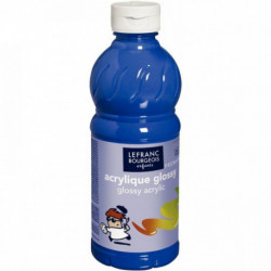 PEINTURE ACRYLIQUE BRILLANTE GLOSSY 500ML CYAN LEFRANC BOURGEOIS