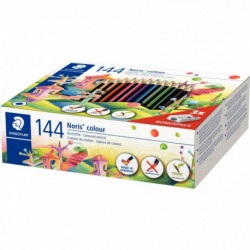 NORIS COLOUR 185 CLASSPACK CARTON 144 CRAYONS DE COULEUR WOPE® ASSORTIS + 3 TAI