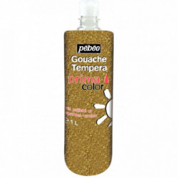 FLACON DE 1L DE VERNIS GOUACHE PAILLETÉ, OR