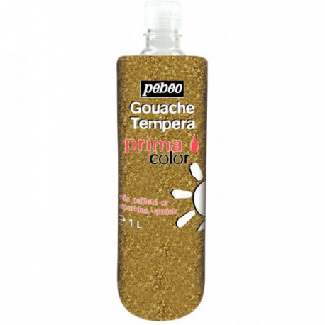 FLACON DE 1L DE VERNIS GOUACHE PAILLETÉ, OR