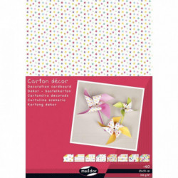 PAQUET DE 40 FEUILLES CARTON DÉCORATION ASSORTIES 25 X 35 CM