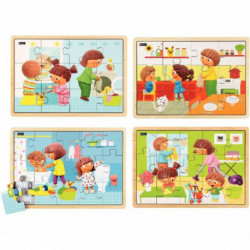 LOT DE 4 PUZZLES TOUT PROPRE! NATHAN