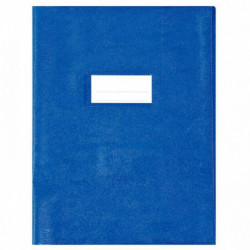 PROTÈGES-CAHIER LUXE OPAQUE RABATS 22/100ÈME 17X22CM PVC CRISTAL LOT DE 10 BLEU