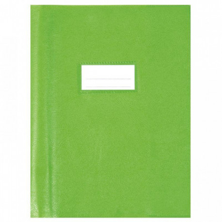 PROTÈGES-CAHIER LUXE OPAQUE RABATS 22/100ÈME 17X22CM PVC CRISTAL LOT DE 10 VERT