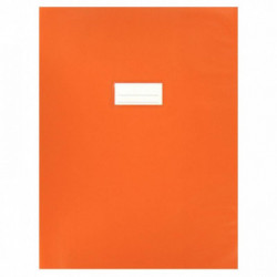 PAQUET DE 10 PROTÈGES-CAHIER ÉPAISSEUR 21/100ÈME 24X32CM PVC ORANGE