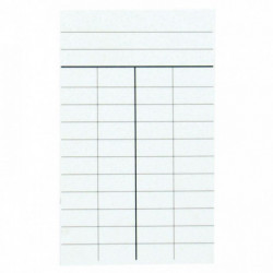 PAQUET DE 1000 FICHES DE PRÊT, 4 COLONNES DIMENSIONS : 12,5 X 7,5 CM