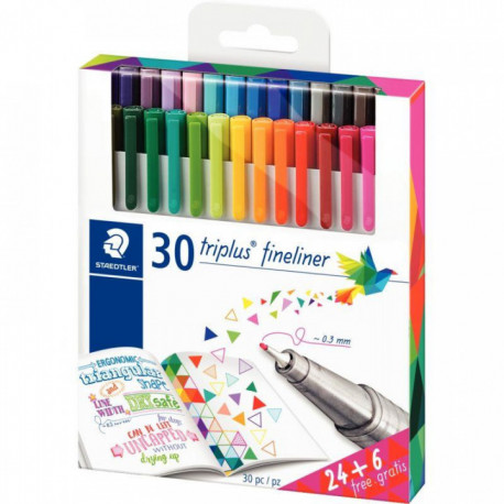 ETUI DE 30 FEUTRES FINELINER DONT 6 GRATUITS ASSORTIS