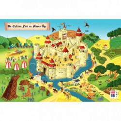 POSTER PÉDAGOGIQUE EN PVC 76X52CM - THÈME LE MOYEN ÂGE