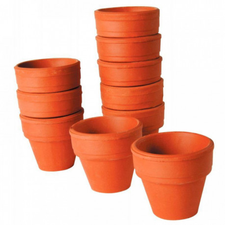 LOT DE 10 PETITS POTS EN TERRE CUITE