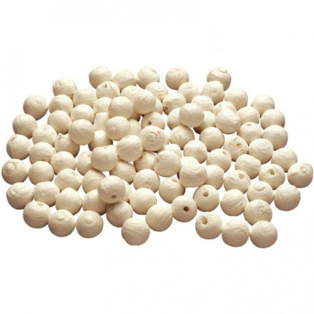 LOT DE 100 BOULES CELLULOSE COULEURS BLANCHE DIAMÈTRE 18 MM