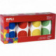 MAXI GOMMETTES ADHÉSIVES RONDES W45MM LOT DE 4 ROULEAUX COULEURS VIVES ASSORTIES