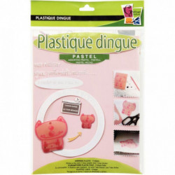 POCHETTE DE 5 FEUILLES DE PLASTIQUE FOU, COLORIS PASTEL, FORMAT L 26 X L 20 CM