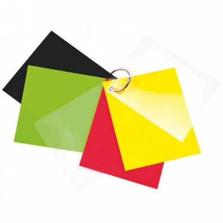 FEUILLES DE PLASTIQUE FOU LOT DE 30 ASSORTIES (TRANSPARENT/JAUNE/ROUGE/VERT/NOIR