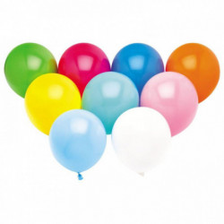 SACHET DE 100 BALLONS DE BAUDRUCHE COULEURS ASSORTIES