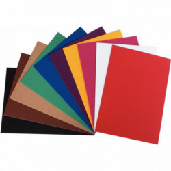 PAQUET DE 10 FEUILLES DE CARTON ONDULÉ COLORIS ASSORTIS FORMAT 25 X 35 CM