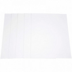 CARTON ÉPAIS 2 CÔTÉS BLANCS 50X65CM 1005G ÉPAISSEUR 1,5MM PQT DE 5 FEUILLES