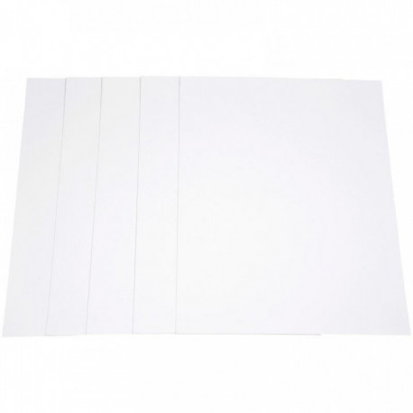 CARTON ÉPAIS 2 CÔTÉS BLANCS 50X65CM 1005G ÉPAISSEUR 1,5MM PQT DE 5 FEUILLES