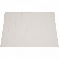 CARTON ÉPAIS 2 CÔTÉS GRIS 60X80CM 1230G ÉPAISSEUR 2MM PAQUET DE 5 FEUILLES