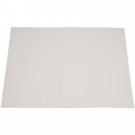 CARTON ÉPAIS 2 CÔTÉS GRIS 60X80CM 1230G ÉPAISSEUR 2MM PAQUET DE 5 FEUILLES