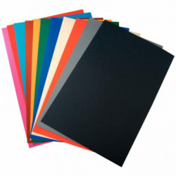 PAQUET DE 60 FEUILLES CARTOLINE BICOLORE 50X32.5CM 150 G COULEURS ASSORTIES