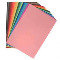 PAQUET DE 250 FEUILLES PAPIER DE COULEURS 160G COULEURS ASSORTIES