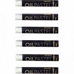 BOITE DE 6 PASTELS HUILE ARGENT 11 MM