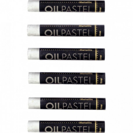 BOITE DE 6 PASTELS HUILE ARGENT 11 MM