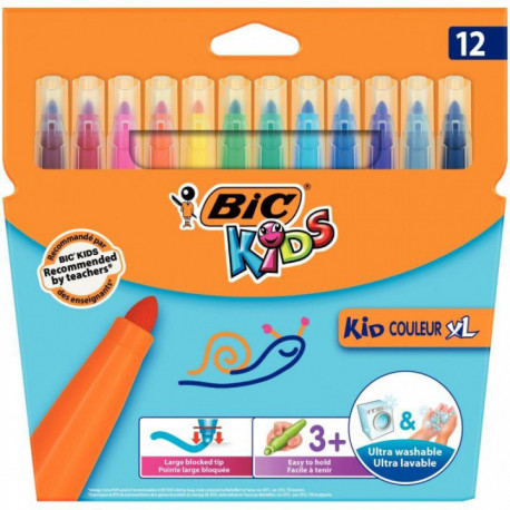 ETUI 12 FEUTRES KID COULEURS XL, POINTE EXTRA LARGE