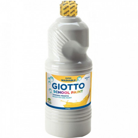 FLACON DE 1 LITRE DE GOUACHE LIQUIDE LAVABLE GIOTTO BLANC