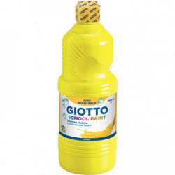 FLACON DE 1 LITRE DE GOUACHE LIQUIDE LAVABLE GIOTTO JAUNE PRIMAIRE