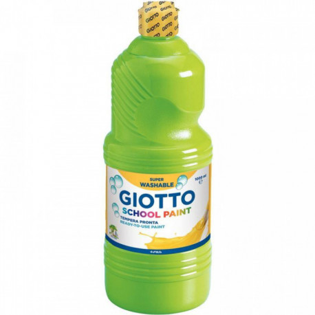 FLACON DE 1 LITRE DE GOUACHE LIQUIDE LAVABLE GIOTTO VERT PRINTEMPS