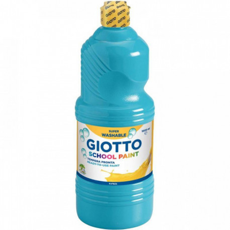 FLACON DE 1 LITRE DE GOUACHE LIQUIDE LAVABLE GIOTTO CYAN