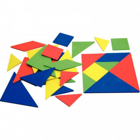 LOT DE 4 TANGRAMS EN RE-PLACTIC 4 COULEURS ASSORTIES