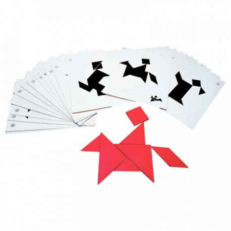 SACHET DE 28 FICHES MODÈLES POUR TANGRAM