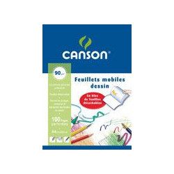 FEUILLET MOBILE DESSIN BLC PERF. UNIVERS. 21x29,7 120G 50 PAGES UNI