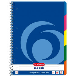 CAHIER SPIRALE   A4 70g 160 pages 4 TROUS  5 ONGLETS  LIGNE