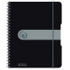 CAHIER SPIRALE   80g A5 4 TROUS 5X5 160 pages COUV PP + ELASTIQUE