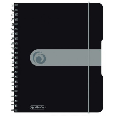 CAHIER SPIRALE   80g A5 4 TROUS 5X5 160 pages COUV PP + ELASTIQUE